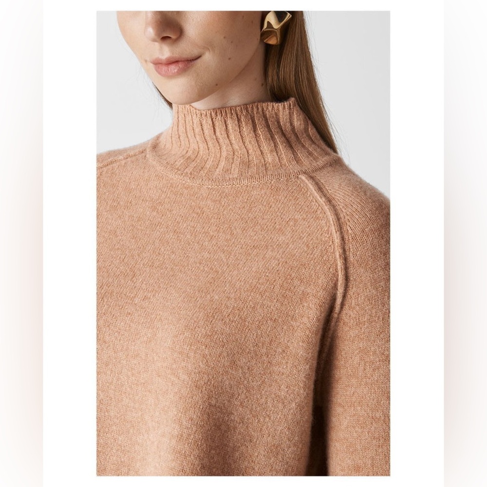 Whistles Colour Block Funnel Neck Knit in the black and beige colorway - Picture 3 of 9